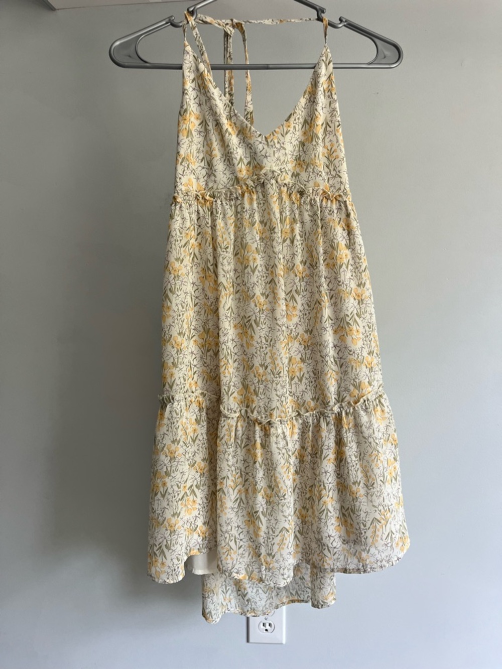 Lightweight Yellow Floral Tiered Sundress
